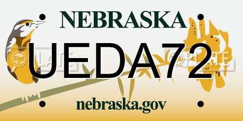 UEDA72 Nebraska License Plate