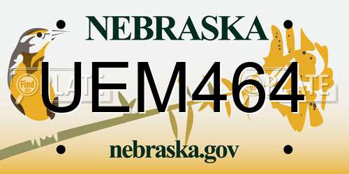 UEM464 Nebraska License Plate
