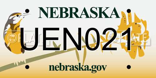UEN021 Nebraska License Plate