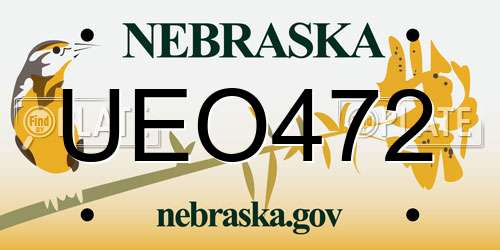 UEO472 Nebraska License Plate