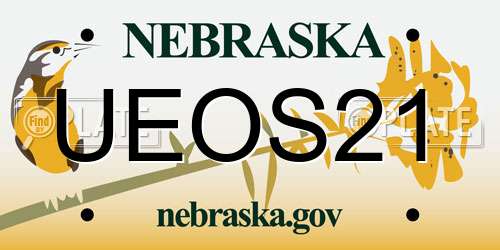 UEOS21 Nebraska License Plate