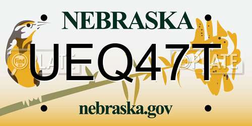 UEQ47T Nebraska License Plate