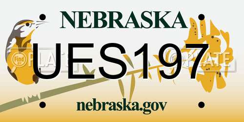 UES197 Nebraska License Plate