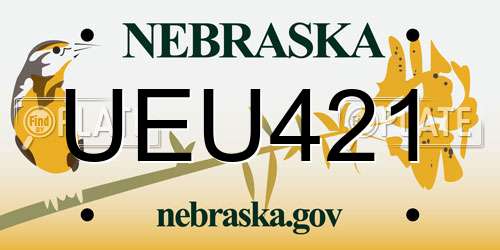UEU421 Nebraska License Plate