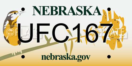 UFC167 Nebraska License Plate