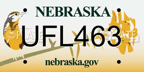 UFL463 Nebraska License Plate