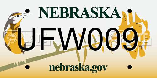UFW009 Nebraska License Plate