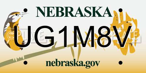UG1M8V Nebraska License Plate