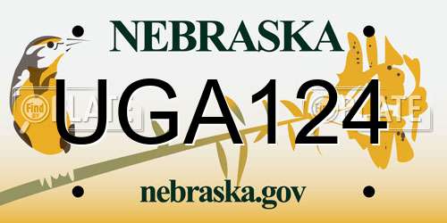 UGA124 Nebraska License Plate