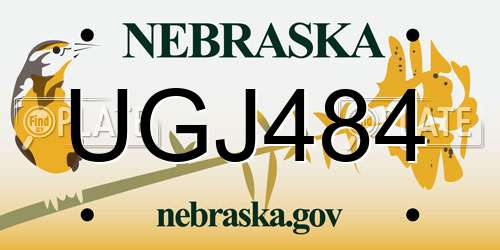 UGJ484 Nebraska License Plate