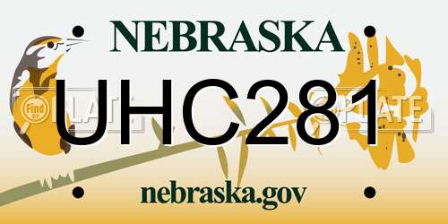 UHC281 Nebraska License Plate