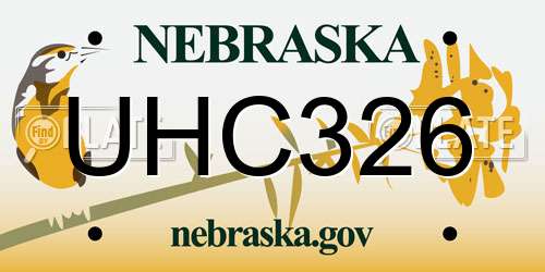 UHC326 Nebraska License Plate