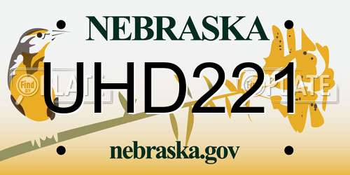 UHD221 Nebraska License Plate