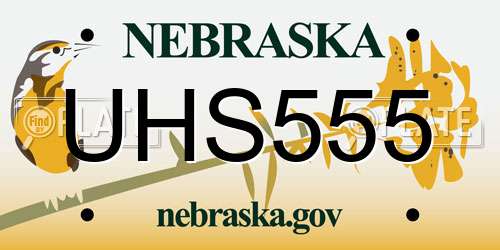 UHS555 Nebraska License Plate