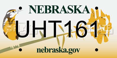 UHT161 Nebraska License Plate