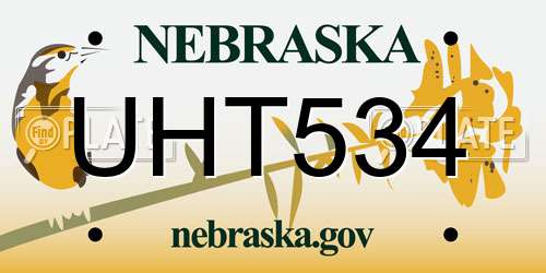 UHT534 Nebraska License Plate
