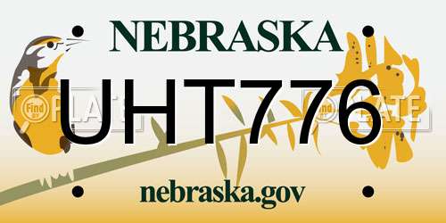UHT776 Nebraska License Plate