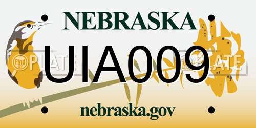 UIA009 Nebraska License Plate