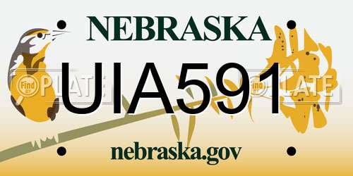 UIA591 Nebraska License Plate