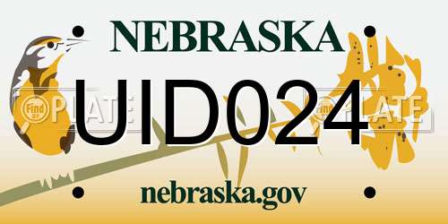 UID024 Nebraska License Plate