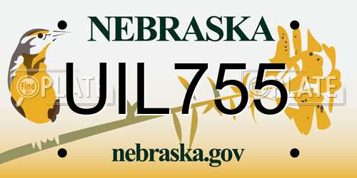UIL755 Nebraska License Plate