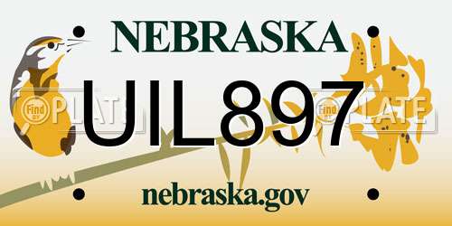 UIL897 Nebraska License Plate