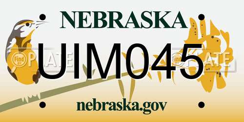 UIM045 Nebraska License Plate