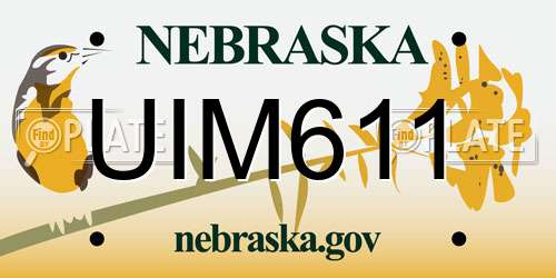 UIM611 Nebraska License Plate