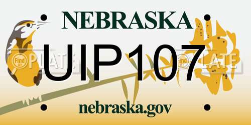 UIP107 Nebraska License Plate