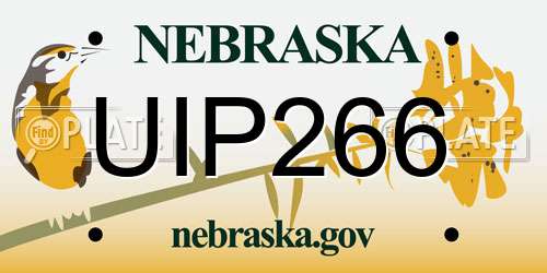 UIP266 Nebraska License Plate