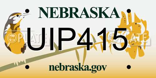 UIP415 Nebraska License Plate
