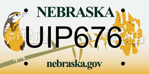 UIP676 Nebraska License Plate