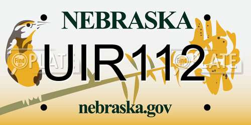 UIR112 Nebraska License Plate