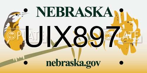 UIX897 Nebraska License Plate
