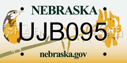 UJB095 Nebraska License Plate