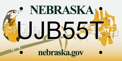 UJB55T Nebraska License Plate