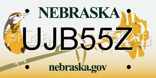 UJB55Z Nebraska License Plate