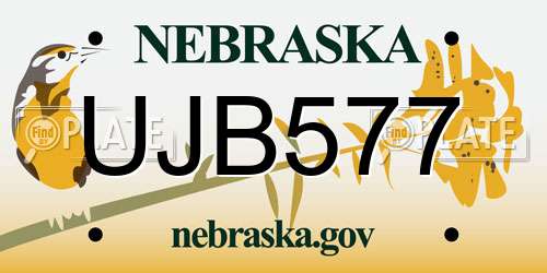 UJB577 Nebraska License Plate