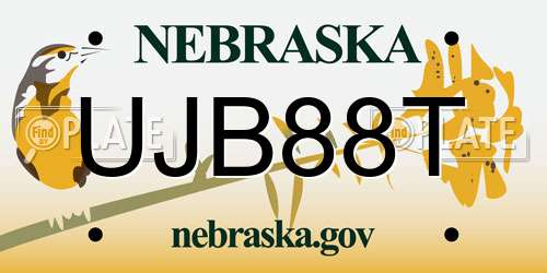 UJB88T Nebraska License Plate