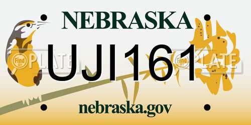 UJI161 Nebraska License Plate