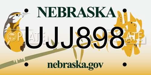 UJJ898 Nebraska License Plate