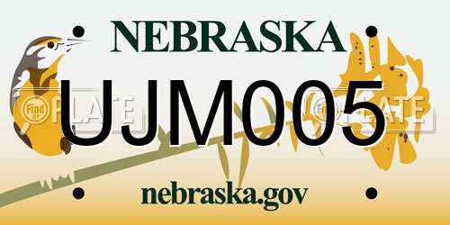 UJM005 Nebraska License Plate