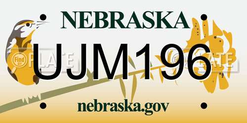 UJM196 Nebraska License Plate