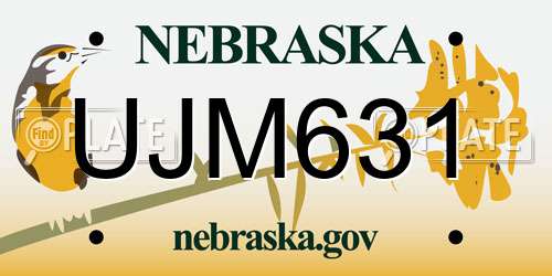 UJM631 Nebraska License Plate