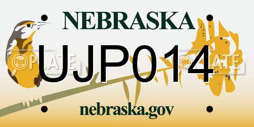 UJP014 Nebraska License Plate