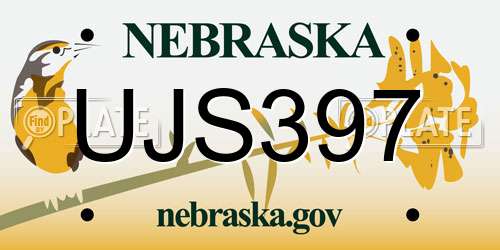 UJS397 Nebraska License Plate
