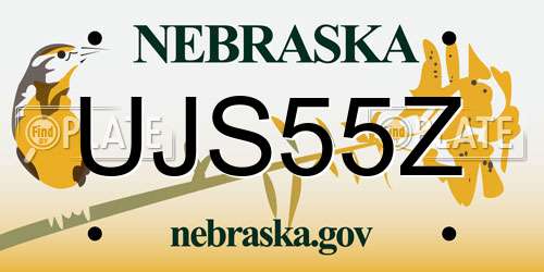 UJS55Z Nebraska License Plate