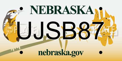 UJSB87 Nebraska License Plate