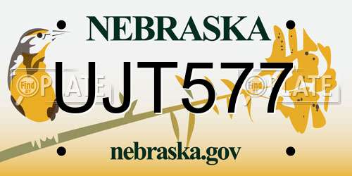 UJT577 Nebraska License Plate