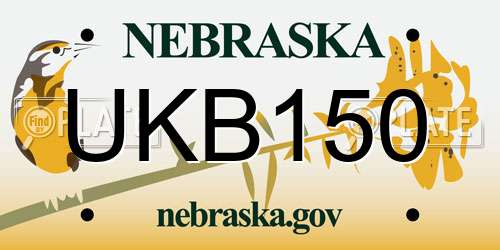 UKB150 Nebraska License Plate